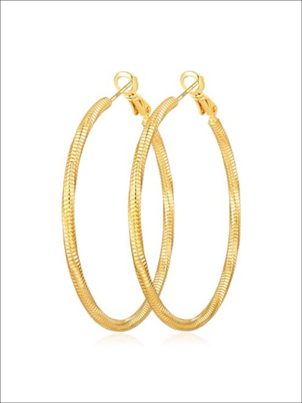14K Gold Plated Twisted Hoop Earrings Sterling Silver Post Lightweight